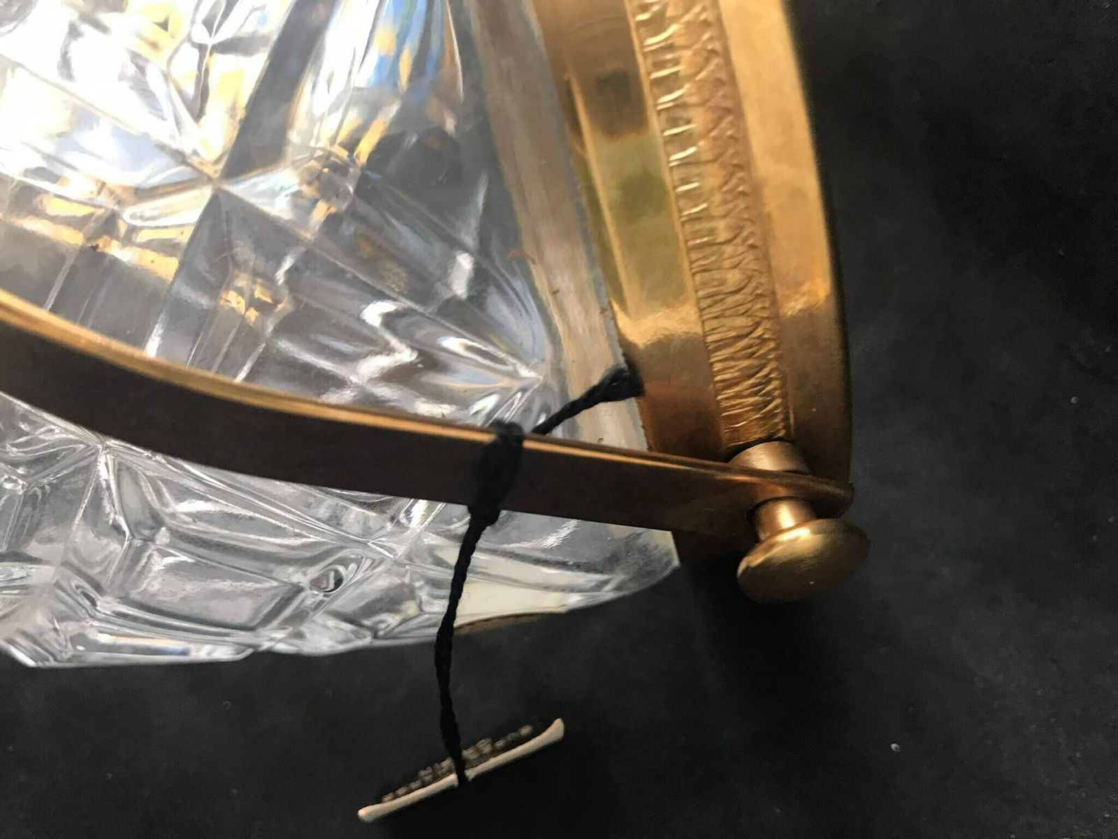 photo furniture Ice Bucket Heavy Molded Glass French With Golden Metal Handles Mid Century Barware Mixology Tools Bar Cart Hollywood Regency Man Cave Gift