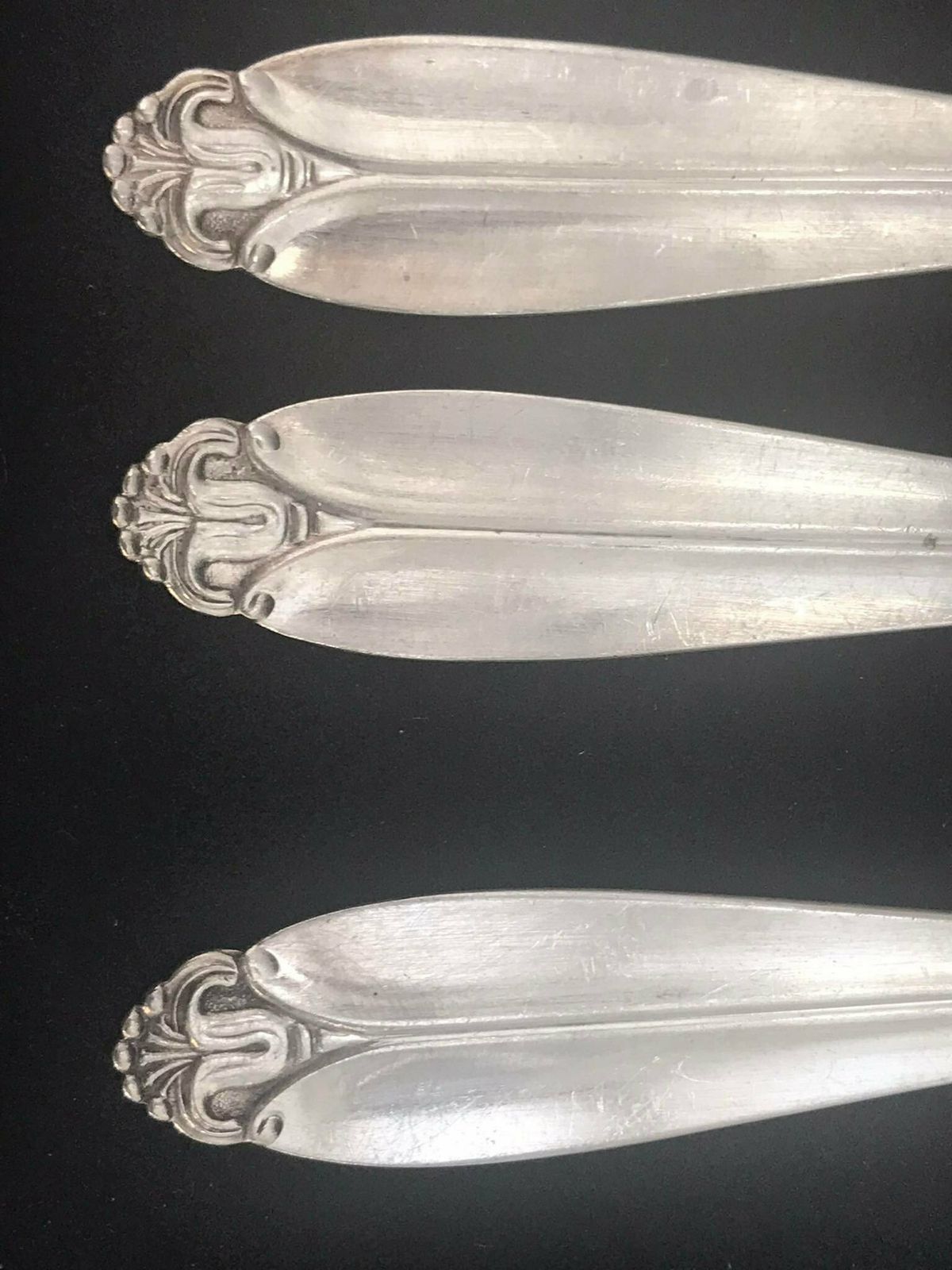 Flatware Dessert Fork Cake Oysters Set 6 Absa Danish Silver Plated Antique Flatware Cutlery Scandinavian Antique photo 161.0