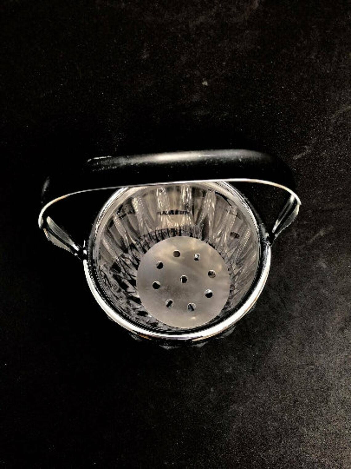 Crystal Cut Ice Bucket 50s Carved Metal, Mid Century Heavy French Bar Accessory Bar Cart Decor Gift For Him Bartender photo buy