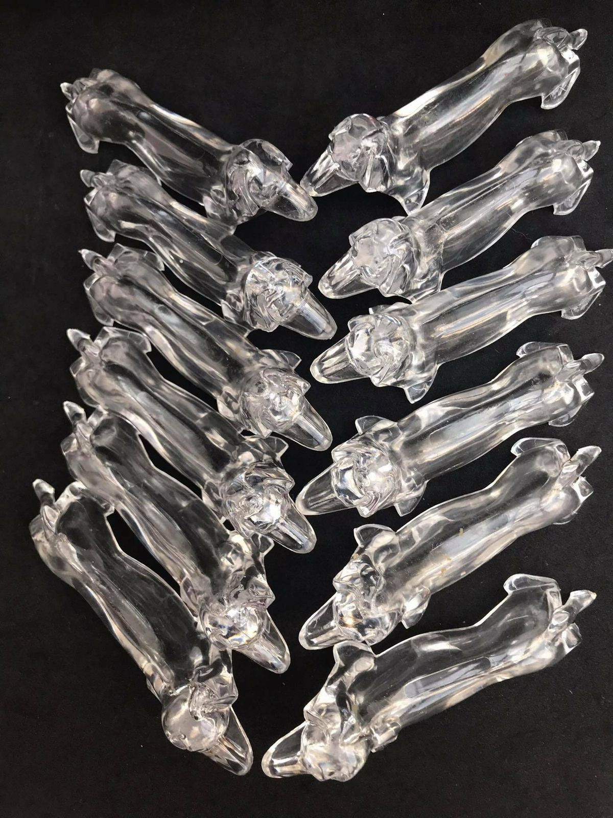 photo for sale Dachshund Lucite Clear Acrylic Knife Rests Mid Century Gift Dog Lover Vintage Knife Set, Retro Table Holders Hostess Gift For Best Friend