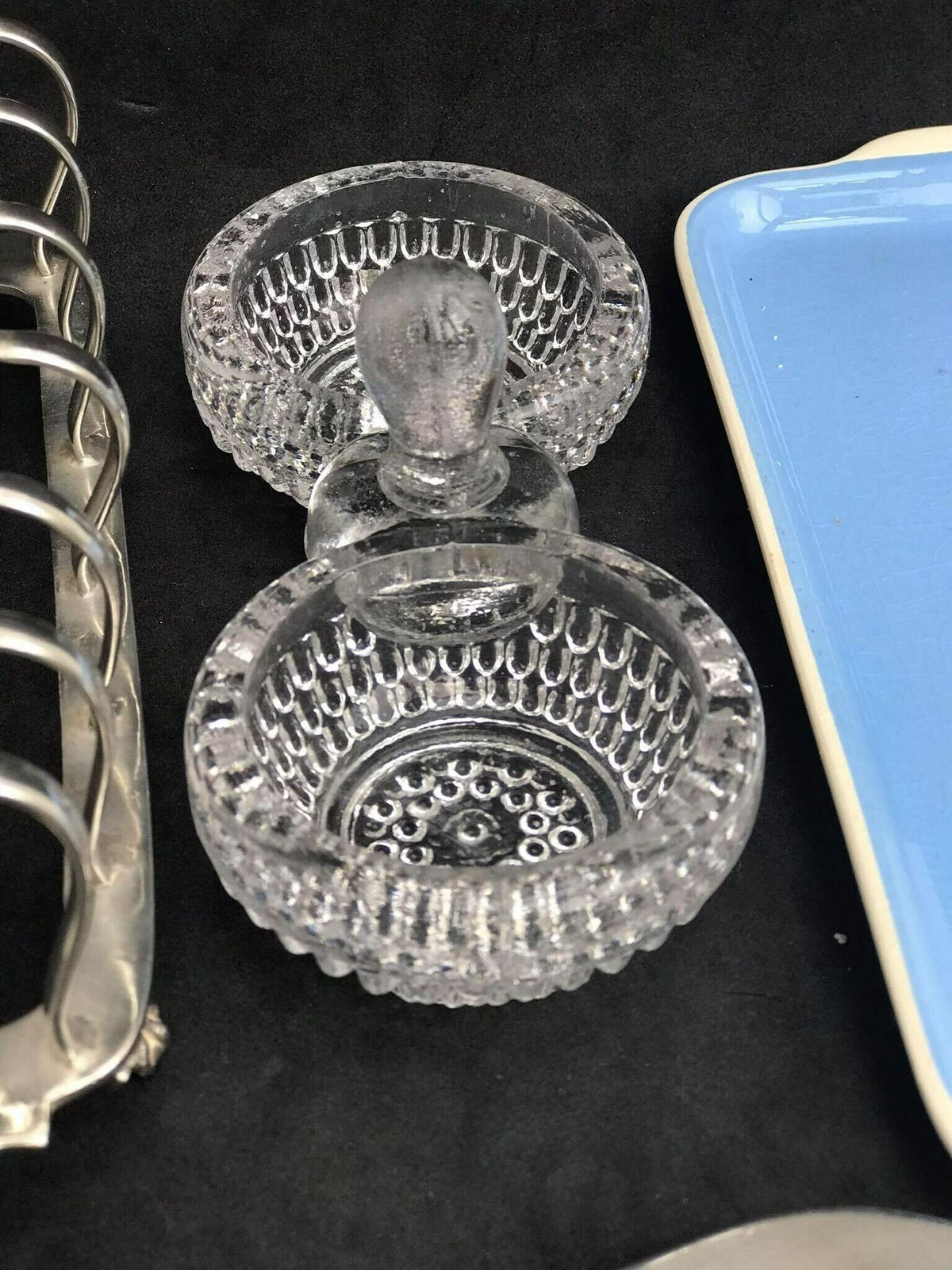 Vintage Breakfast Set, Mid Century Modern, Toast Holder Boch Butter Dish Pepper Salt Mcm photo vintage