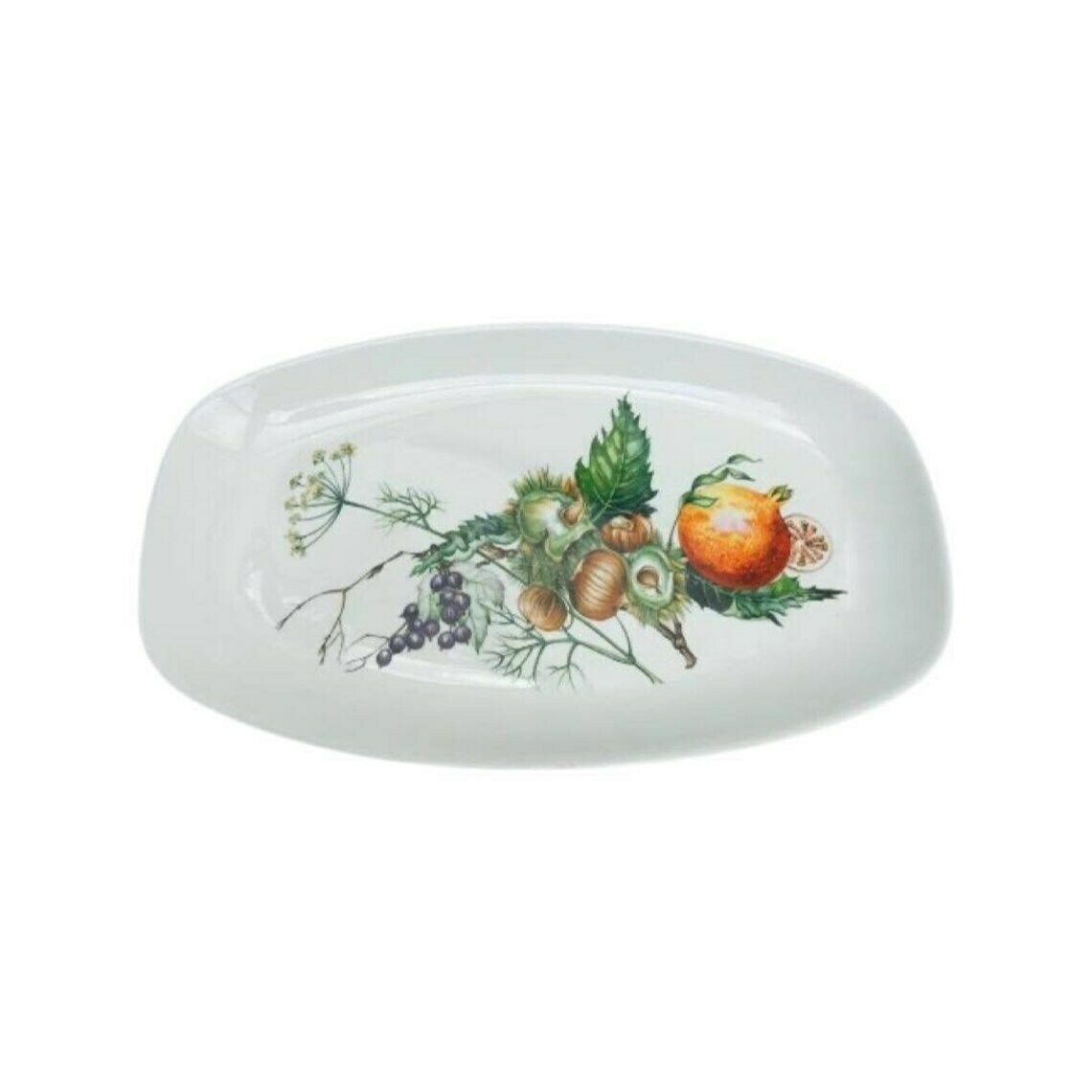 Villeroy And Boch Oval Serving Plate With Fruits And Nuts Pattern Villeroy And Boch Earthenware, China Replacement, Discontinued China