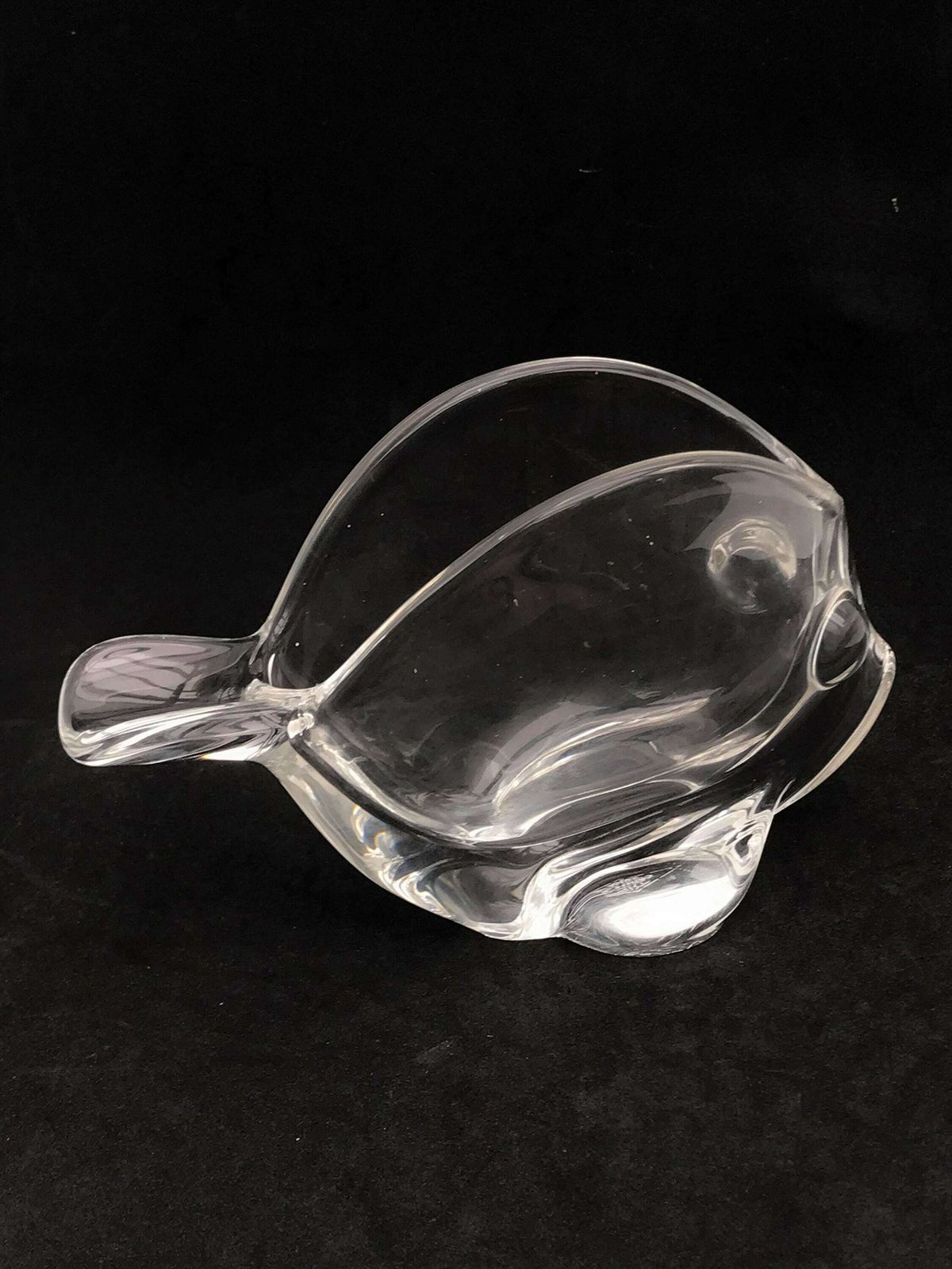 Bowl Fish Shaped Heavy Crystal Cigar Ashtray By Art Vannes France Art Glass Paperweight Clear Crystal Mid Century Gift For Her Wedding Gift
