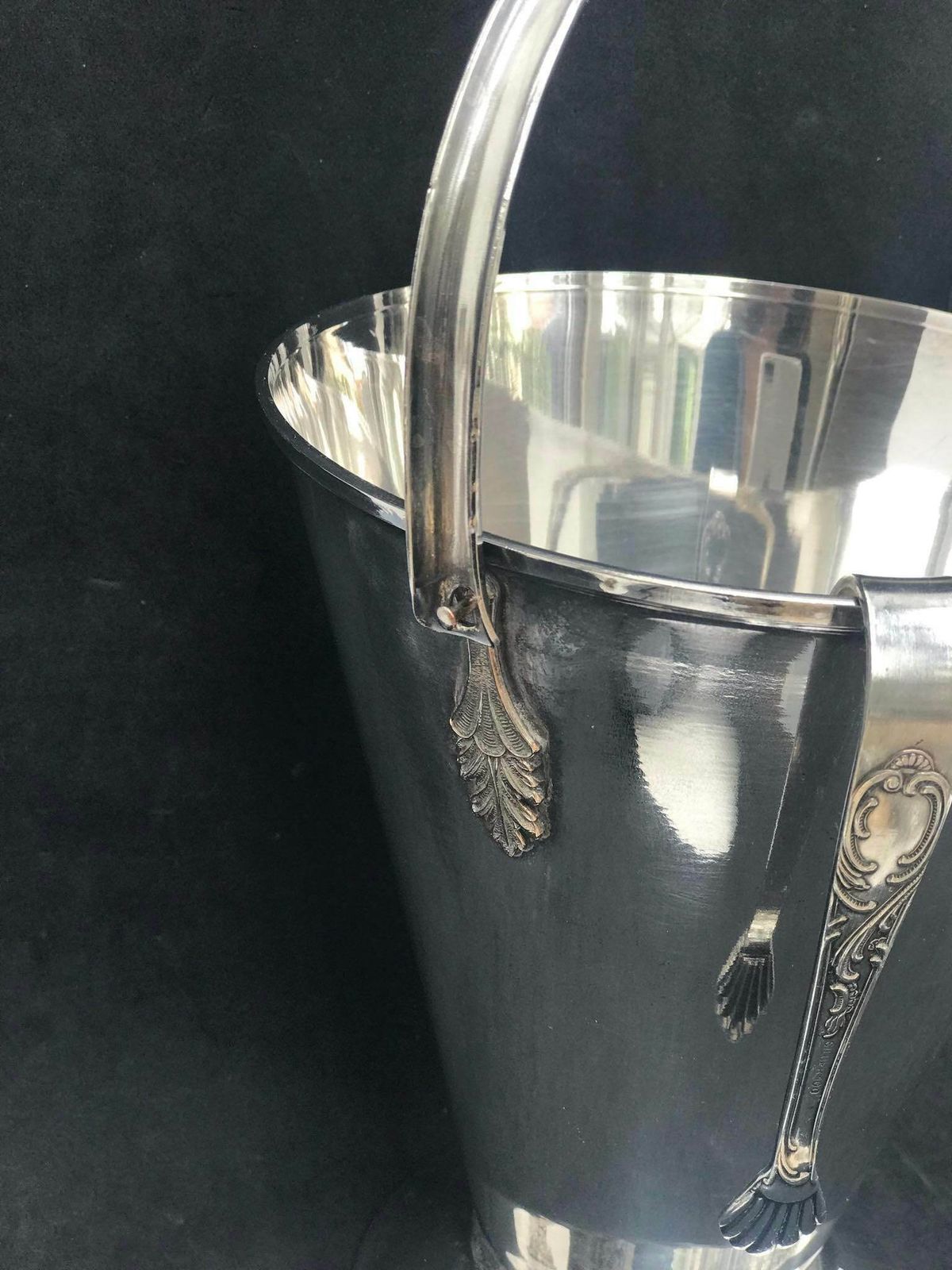 Ice Bucket Silver Plated Italian Cooler Vintage Art Deco Style Bar Bartender Vintage Bar, Cocktail Bar, Party Table Bar Accesories photo 172.0