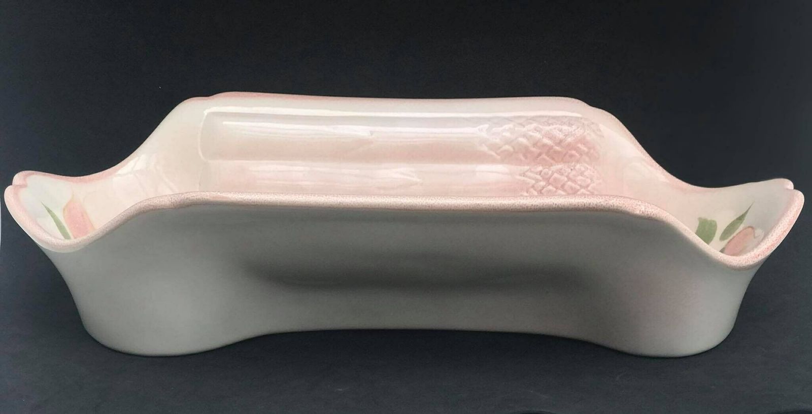 Aspergeschotel Vintage Zachtroze Majolica Tafelservies Trouwcadeau Mid Century Van Salins Les Bains Handgeschilderd photo vinterior