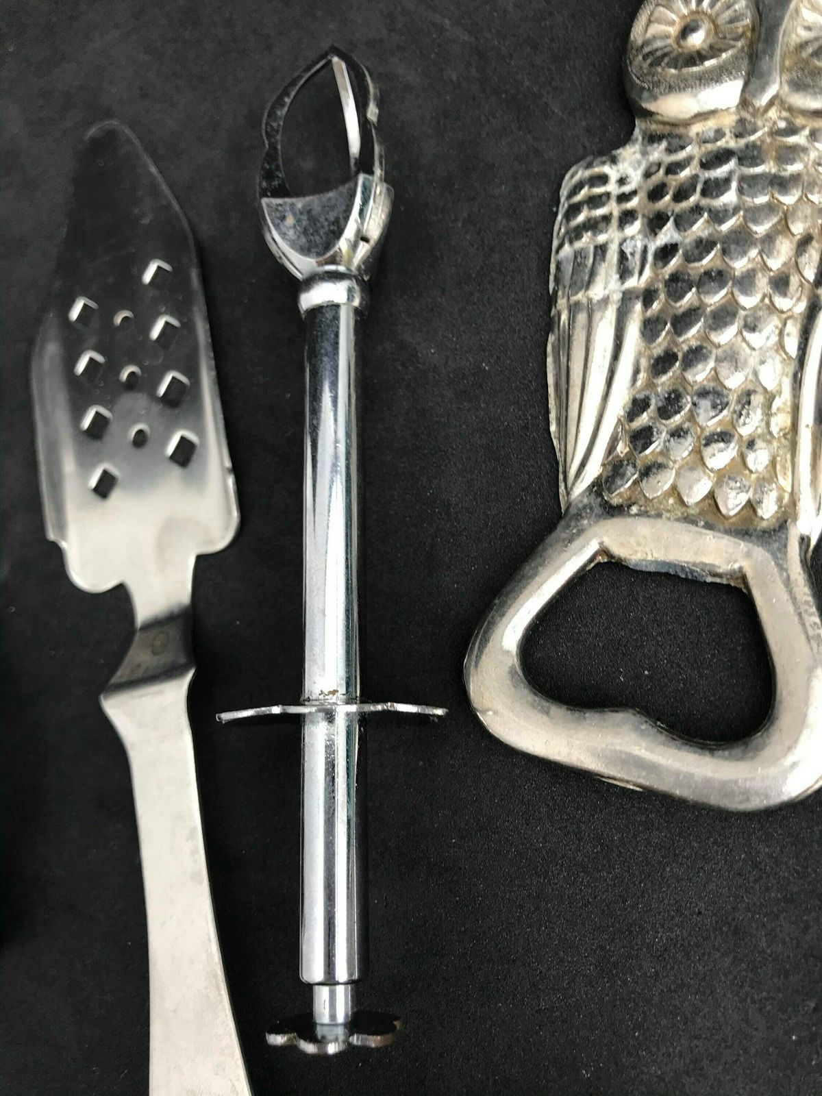 photo for sale Bar Set Vintage Bottle Opener Set Bird Owl Beer Opener Bar Knife Mid Century Modern Barware Accessories Nutcracker Bar Tools Christmas Gift