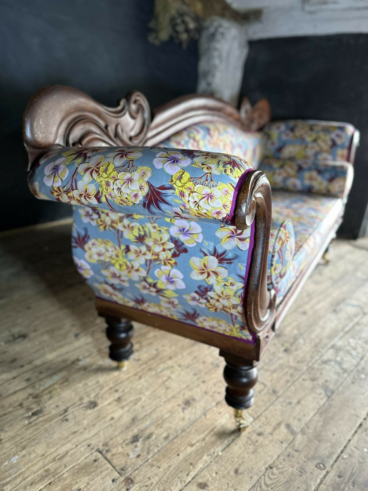 Antique Couch / Sofa / Settle Newly Reupholstered By Dandelion Designs In Collaboration With Tatie Lou photo for sale
