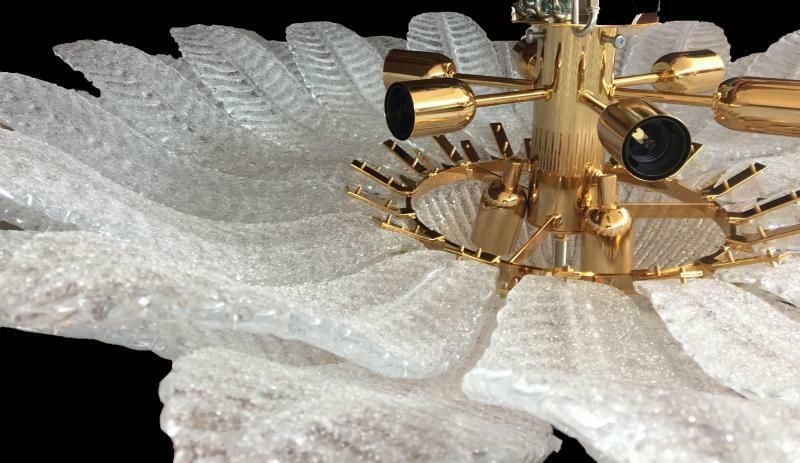 Impressive Murano Glass Sputnik Chandelier Flush Mount Like Mazzega Zuccheri Venini Barovier Style photo for sale