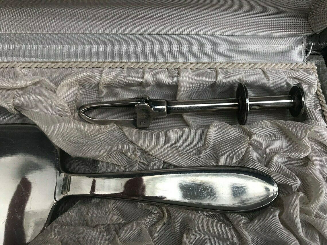 Cake Server Flatware Boxed Gift With Sugar Ice Clamps Tongs Gift Ami Christmas Colleague Wedding Vintage French Silver Plated Pie Cut Server photo vintage