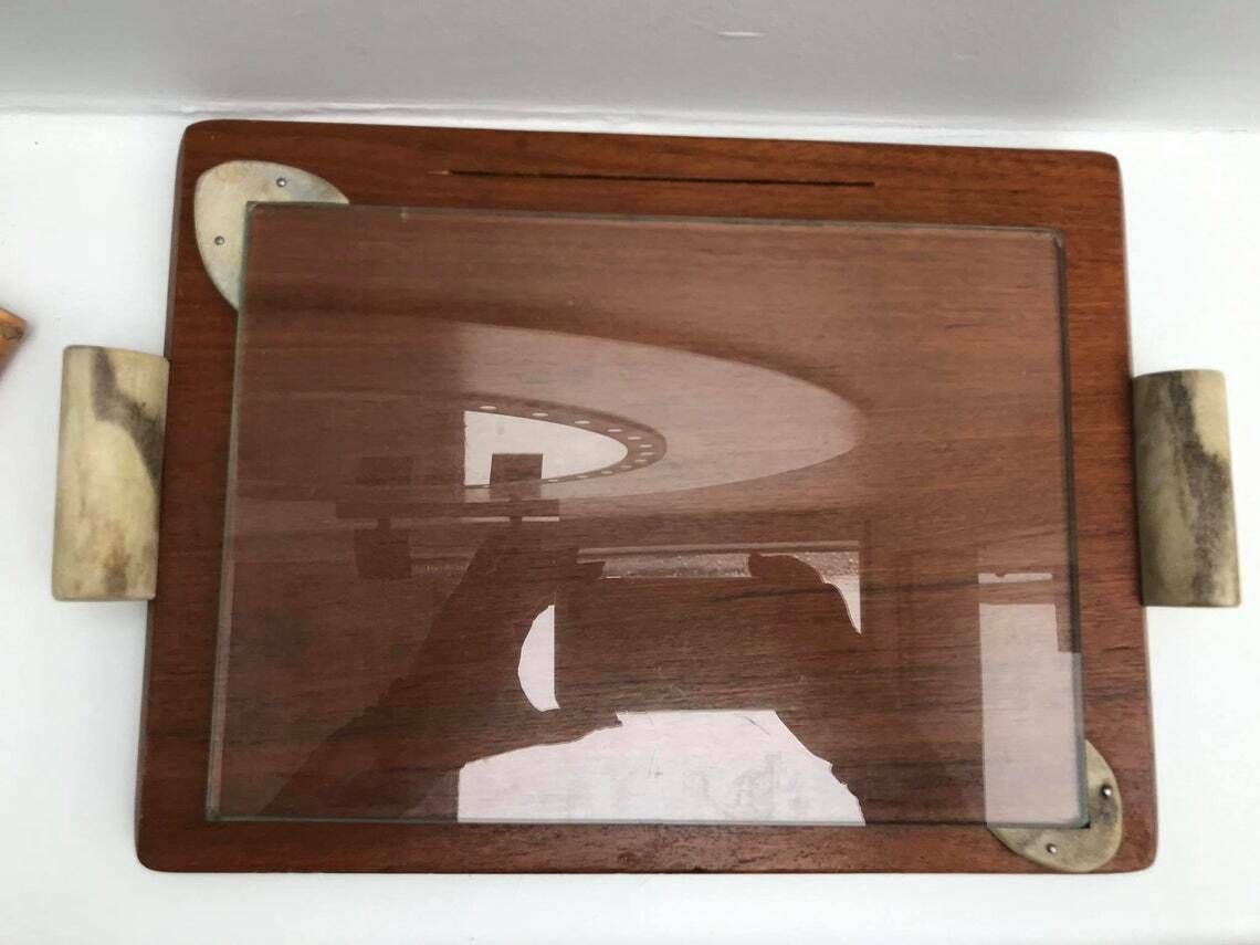 Wooden Glass Bamboo Serving Tray Cheese Charcuterie Appetizers Vintage Platter Appetizer Serving Tray Cheese Lover Photography Props Knife photo Home Decor