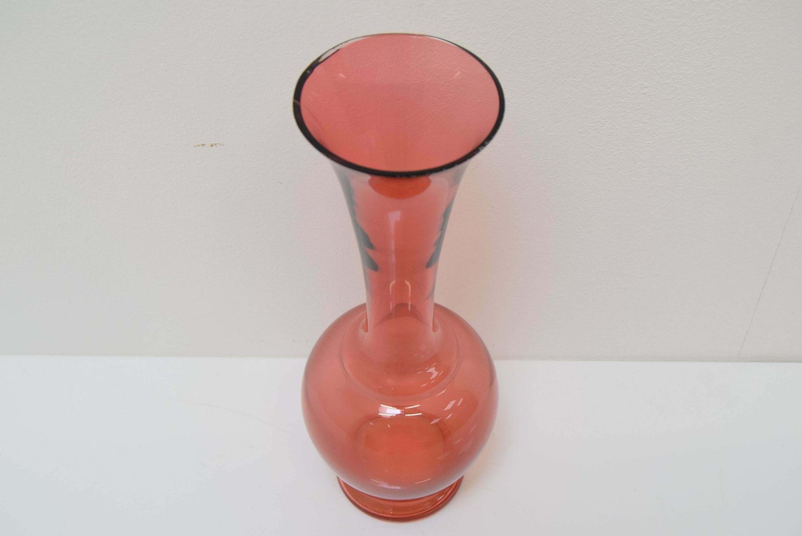 Art Czech Glass Vase, By Glasswork Novy Bor, 1950s photo for sale