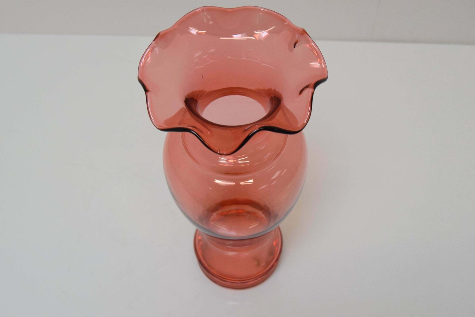 Art Czech Glass Vase, By Glasswork Novy Bor, 1950s photo 235.0