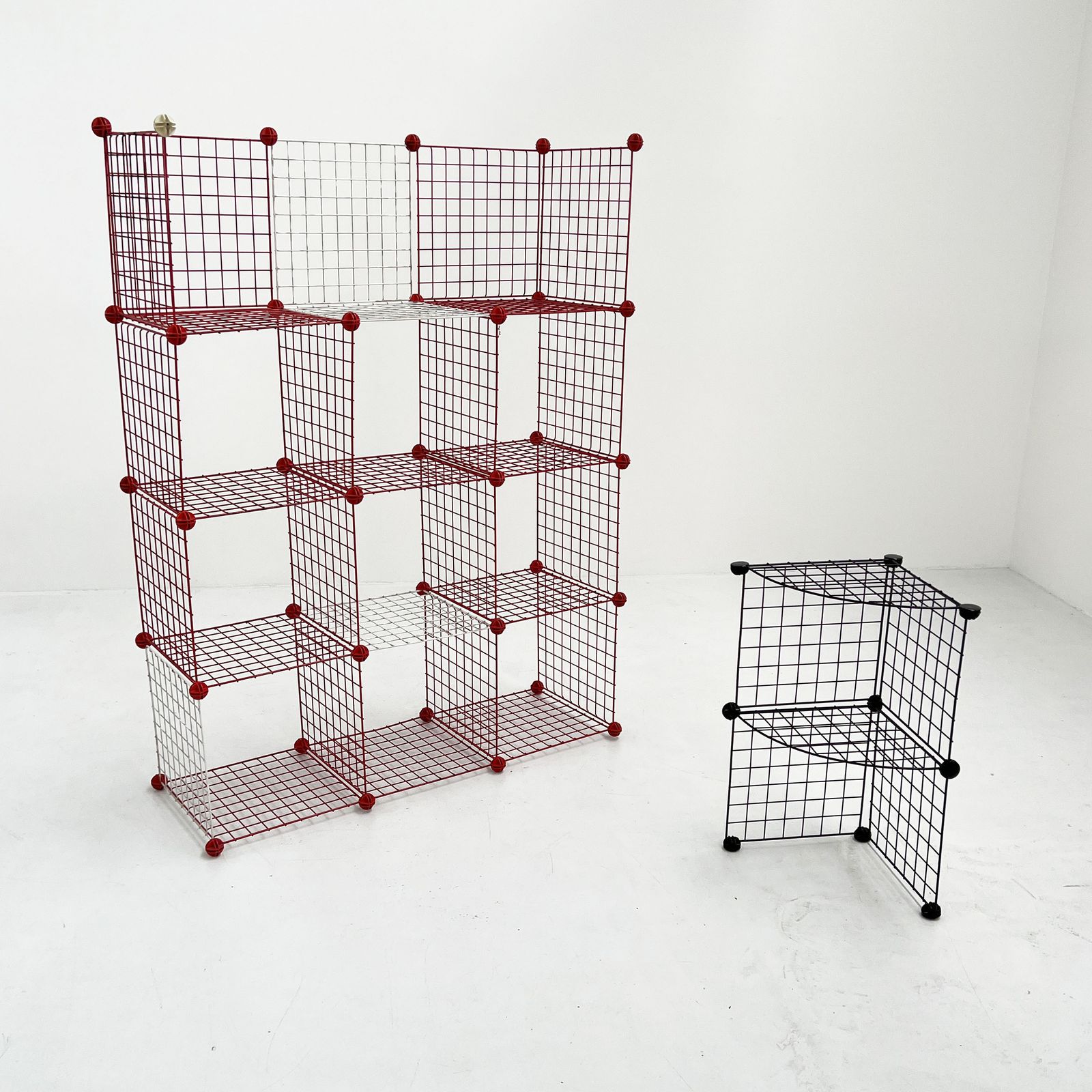 Postmodern Modular Metal Shelf, 1980s photo furniture