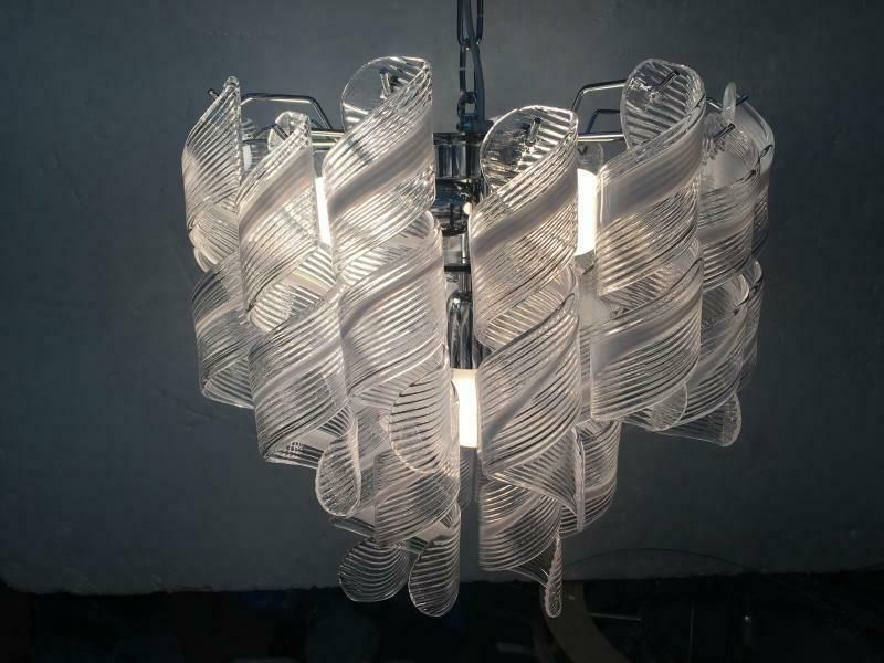 Impressive Murano Glass Sputnik Chandelier Virgola Like Mazzega Zuccheri Venini Barovier Style photo 2232.0