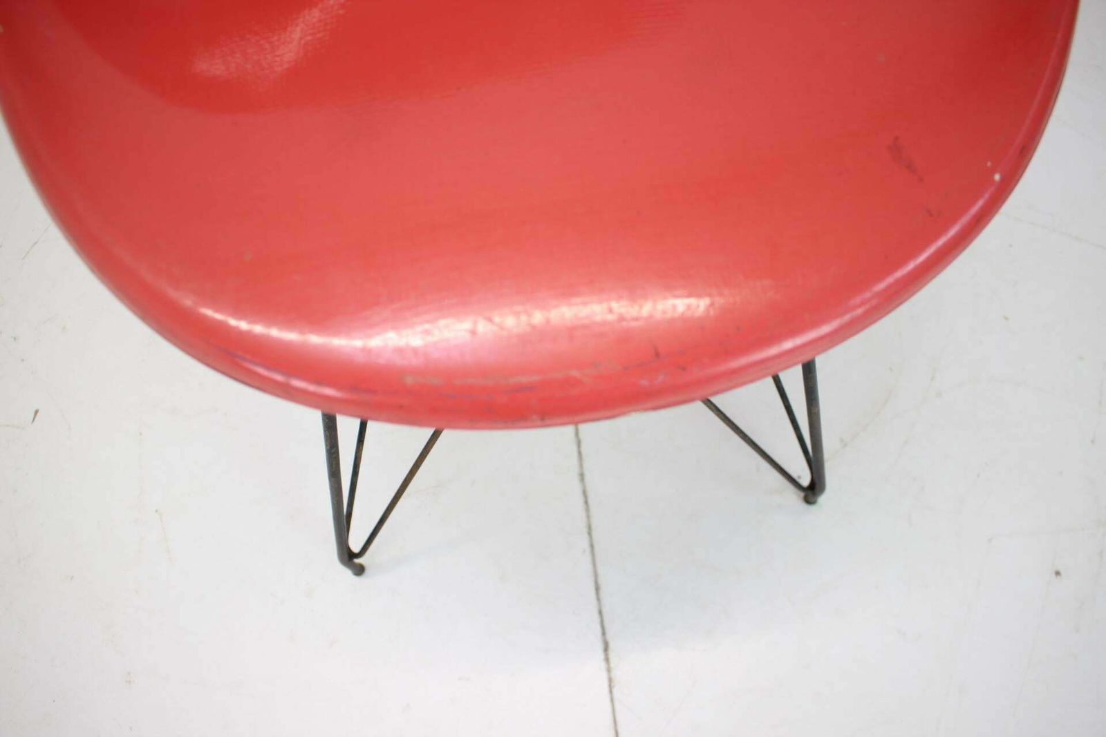 Midcentury Red Design Fibreglass Dining Chairs By M.Navratil 1960s photo 409.0