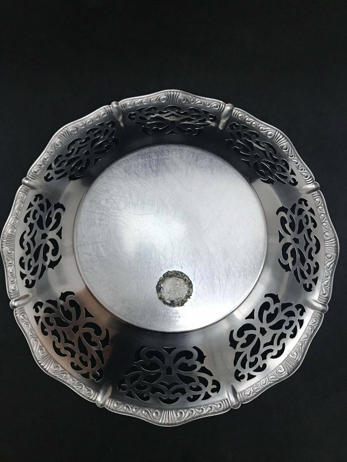 Alessi Alfra Fruit Bowl Centerpiece Bread Serving Vintage Stainless Steel, Black Plastic Ball Feet Mid Century 1960s Christmas Gift For Mum photo Home Decor