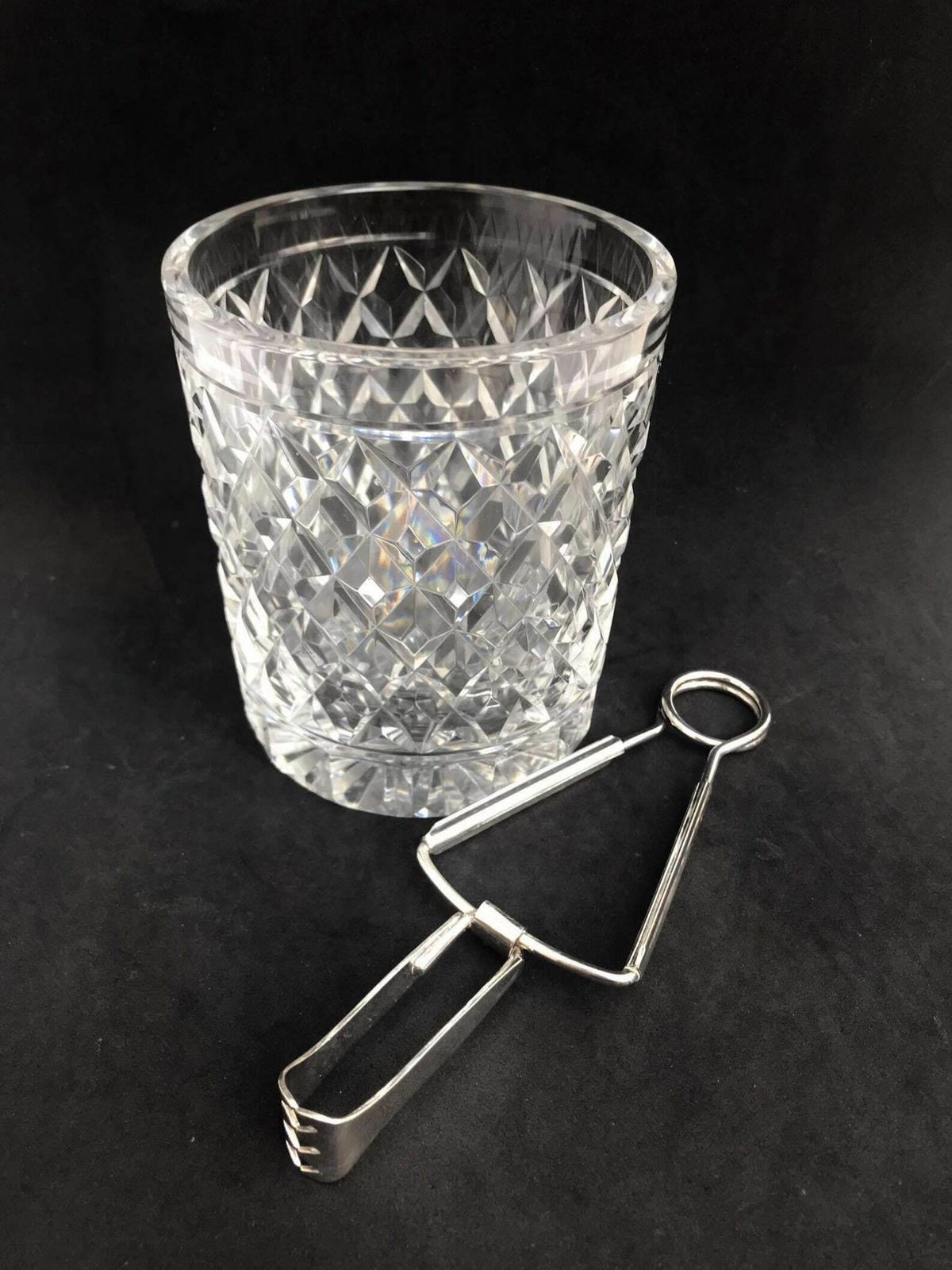 Ice Bucket Vintage Heavycut Crystal Bucket 50s. Carved, Bar Accessories, Mid Century Modern Vintage Bar, Cocktails Gift Him photo vintage