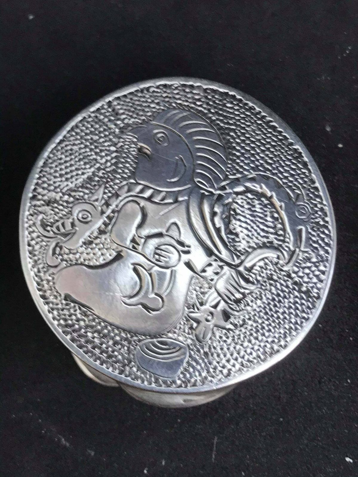 Pill Box Small Mexican Silver Sterling Silver 925 Solid Mexican Trinket Round Silver Wedding Ring Box Gift For Her Gift For Him Collector photo buy