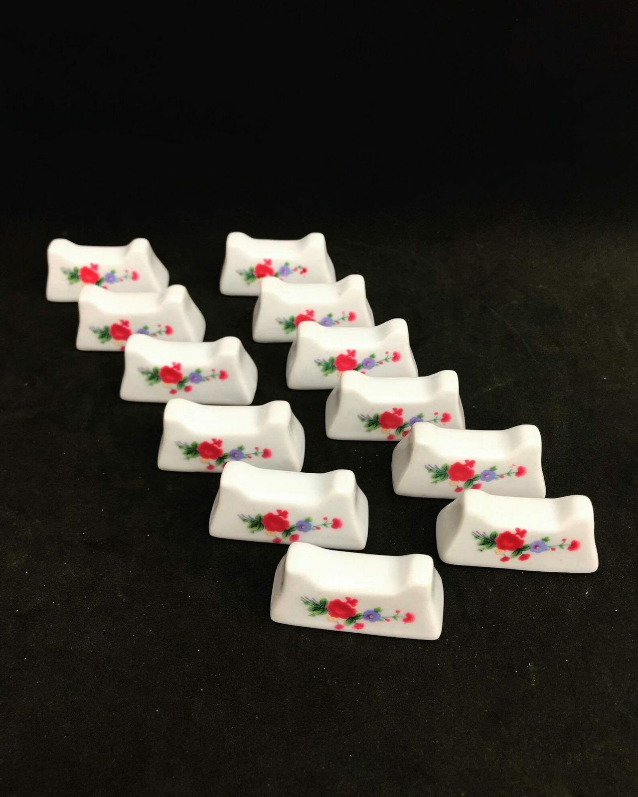 Bestekleggers Set Van 12 – Porseleinen Tafeldecoratie, Romantische Tafelschikking