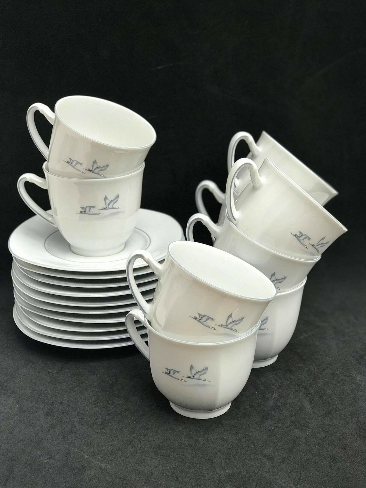 photo furniture Tea Coffee Cups And Saucers Set 8 Porcelain Winterling Spülmaschinenfest Bavaria Vintage Rare Replacemnt Birds Beachside Coast Kitchen