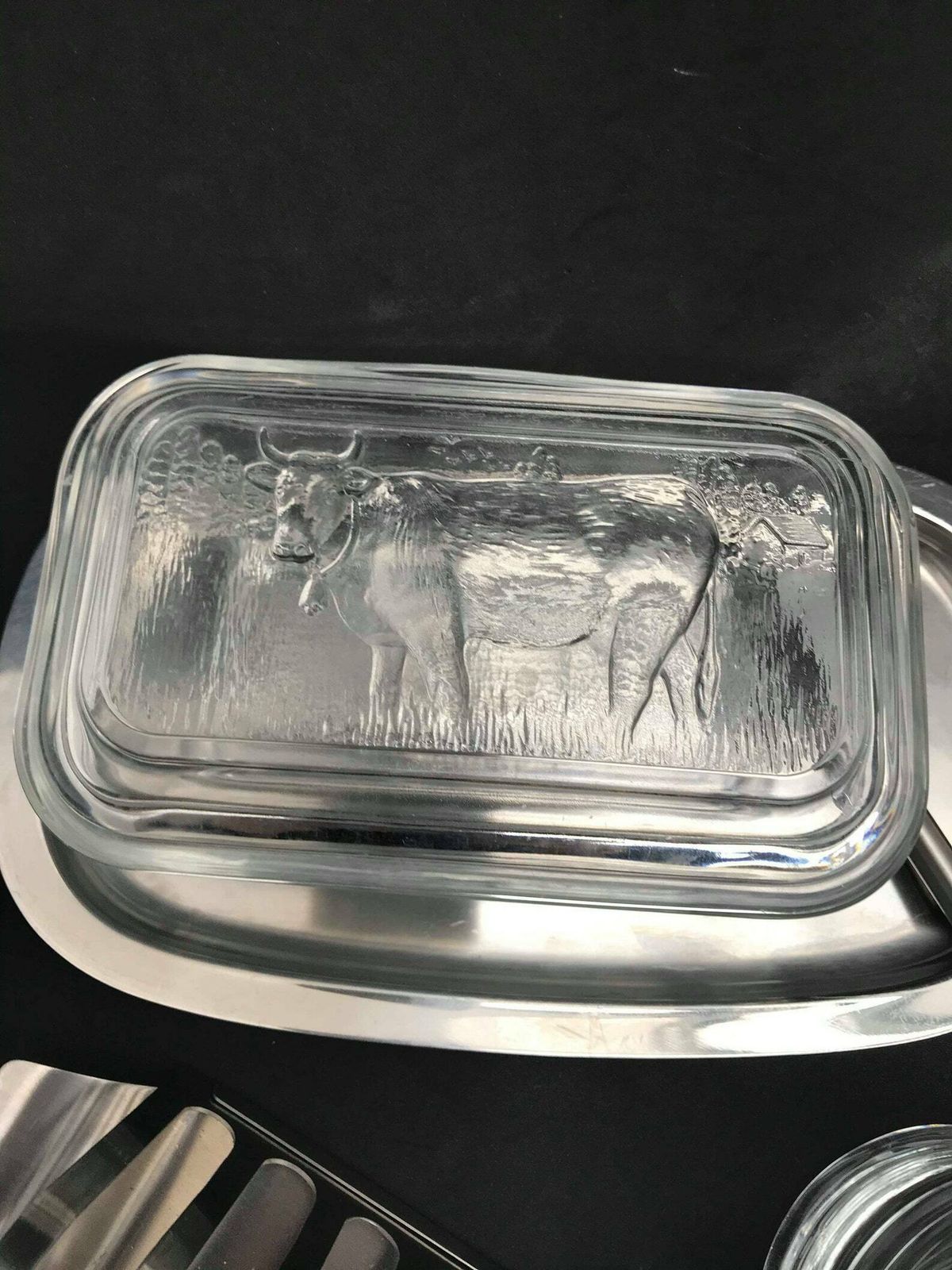 Ontbijtset – Botervloot Met Deksel, Toastandhouder, Jampotje – Glas, Tin En Roestvrij Staal – Tafeldecoratie Of Cadeau photo Woonaccessoires