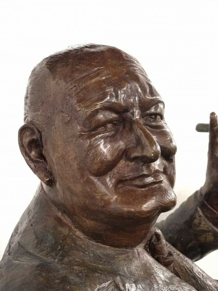 Large Bronze Winston Churchill Statue Seated British Pm Casting photo 4995.0