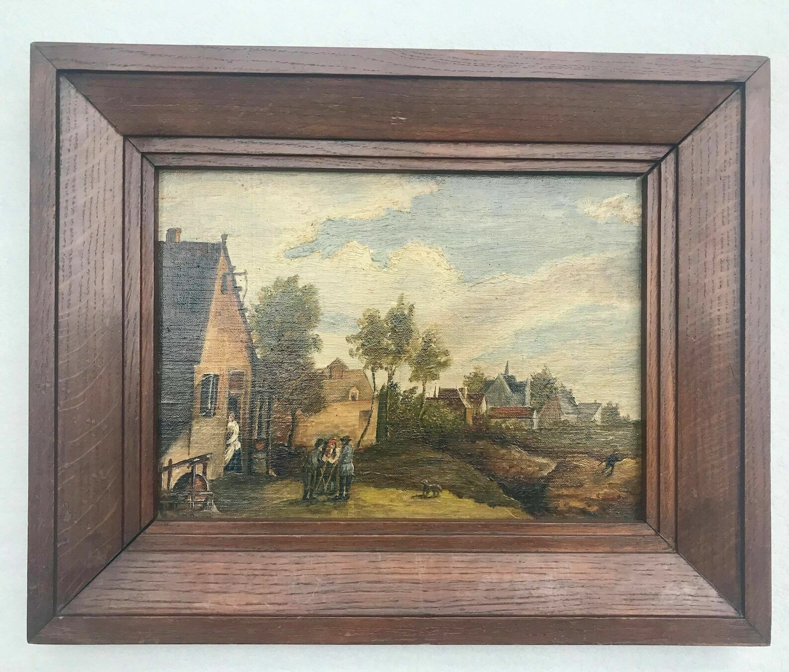Painting Original Oil Landscape Conversation Piece Country Farm Cottage And Church Country Village Art Framed Wall Art British Office Decor photo buy