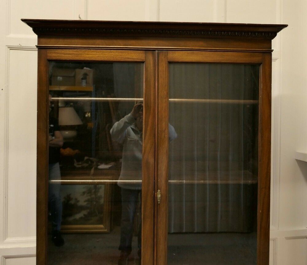 19th Century Tall Glazed Bookcase, With Cupboard Under photo for sale