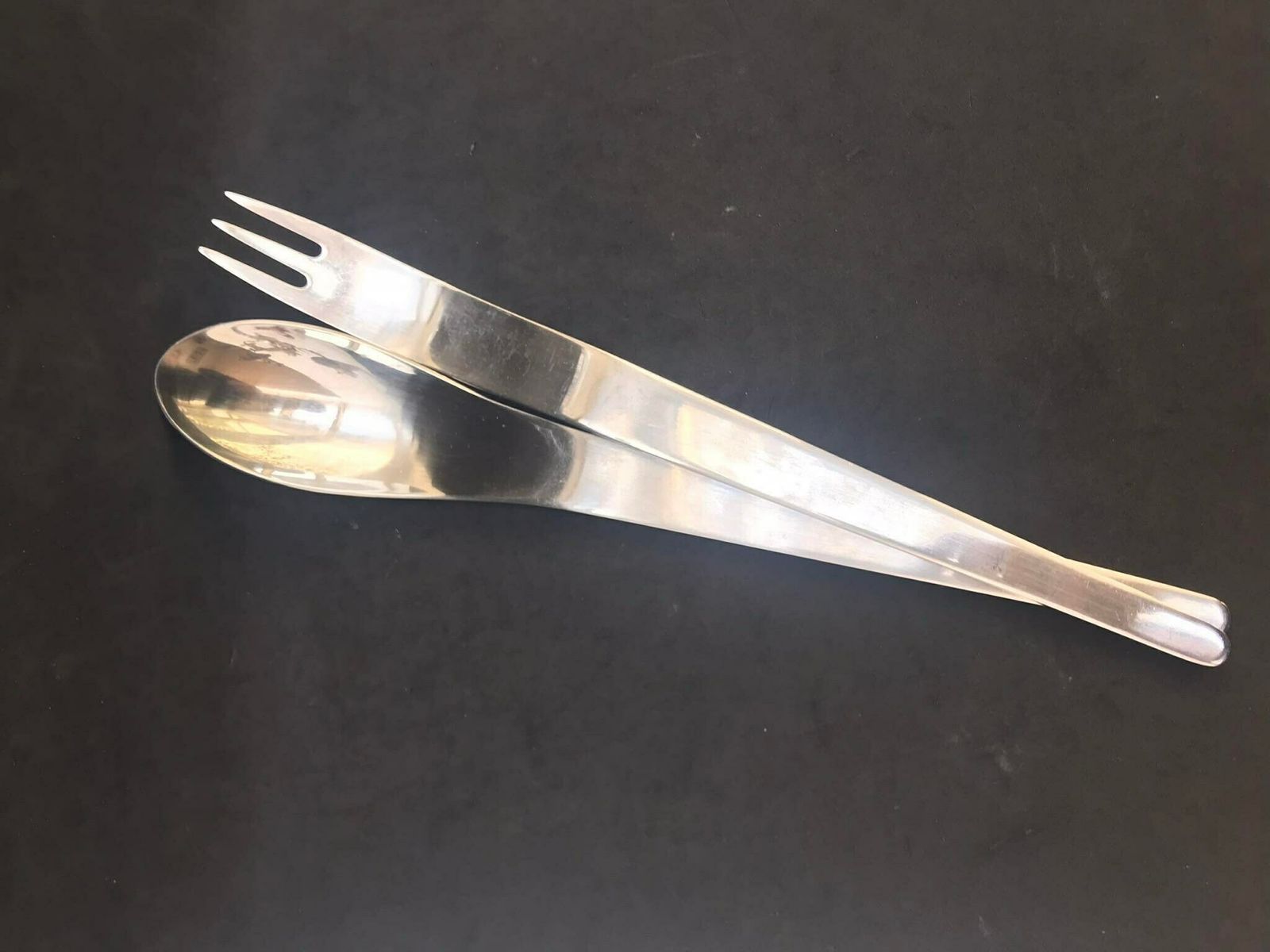 Georg Jensen Salad Server Set 2 Pcs Arne Jacobsen Design Stainless Steel Cutlery Set Modernist Wedding Gift photo Home Decor