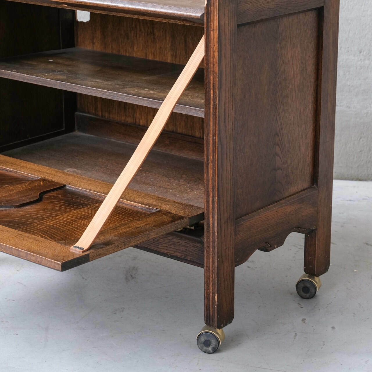 Guillerme Et Chambron Oak Mid Century French Bar Cabinet photo Furniture
