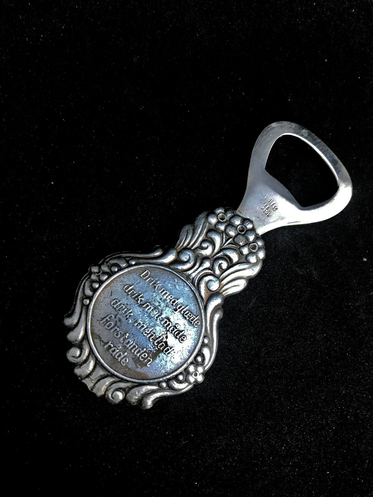Pewter Bottle Opener Collectible Danish Sailing Ship Marked Denmark Souvenir 1930s Art Deco Danish Bar Accessories Viking Gift Bar Tools photo 87.0