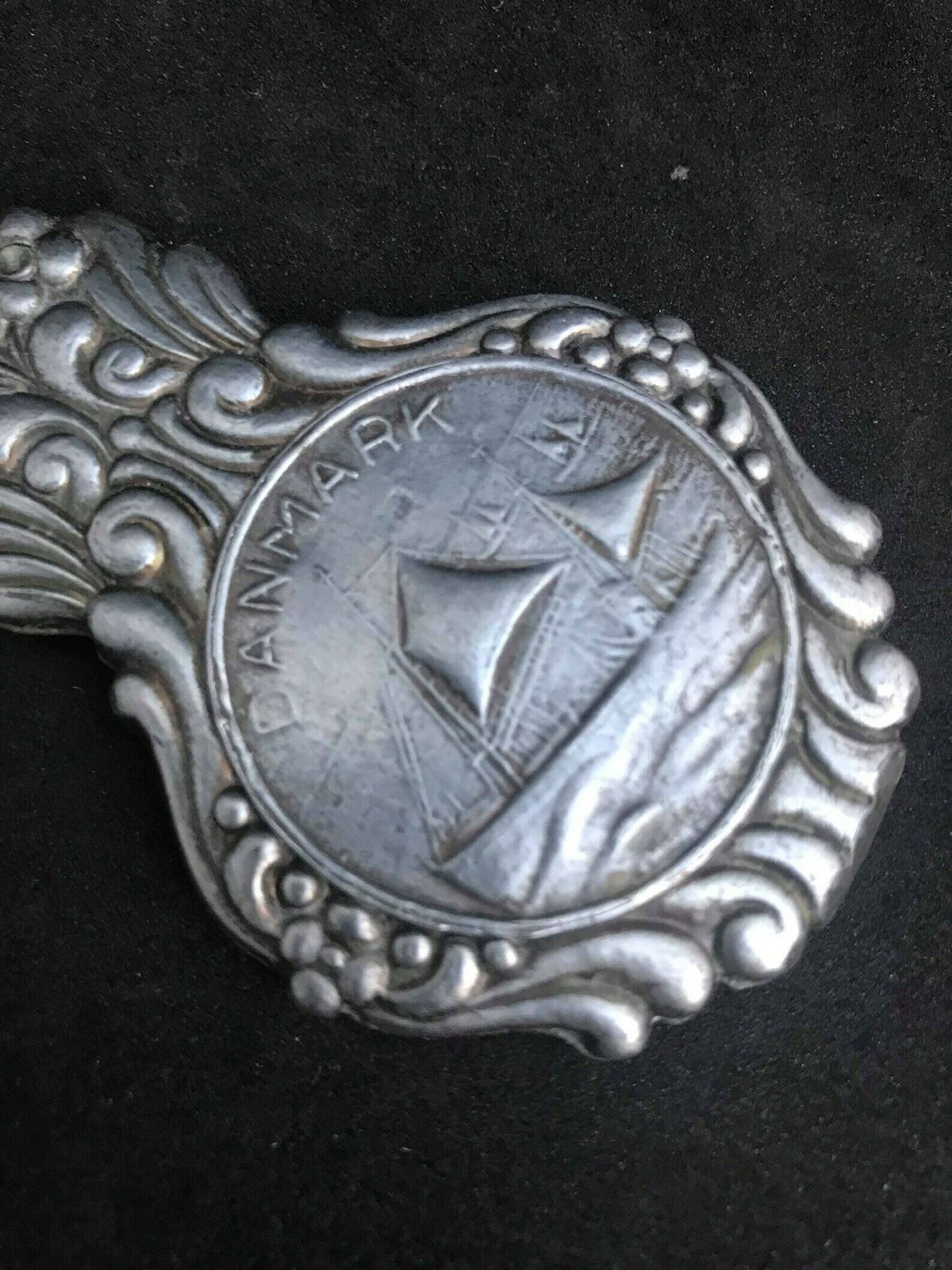 Pewter Bottle Opener Collectible Danish Sailing Ship Marked Denmark Souvenir 1930s Art Deco Danish Bar Accessories Viking Gift Bar Tools photo vinterior