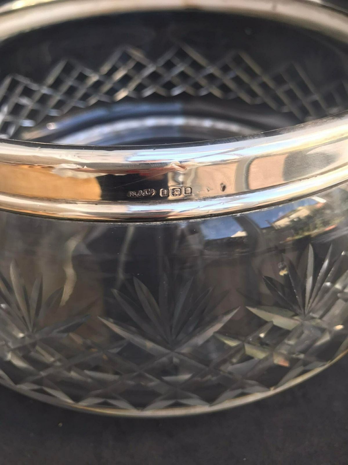 photo furniture Salad Bowl Sterling Silver And Cut Crystal Large Bowl Antique English J T Wordsworth & Co Luxury Gift Wedding Gift Couple Gift Christmas