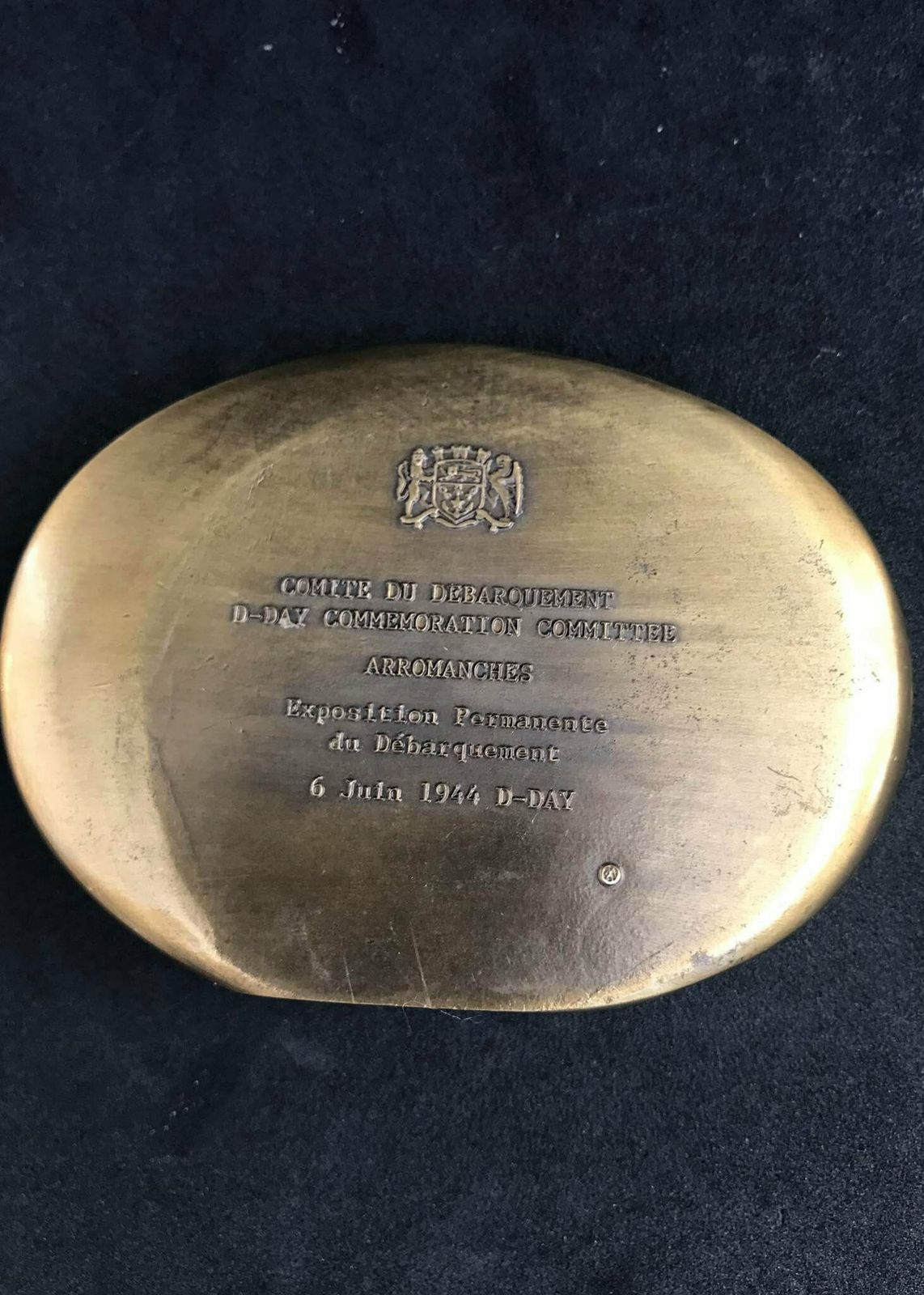 Paperweight Bronze USA French Ww2 Oval Medal Paperweight June 1944 D Day Normandy Desk Office Decor Veterans Day Gift Historic Collector photo buy