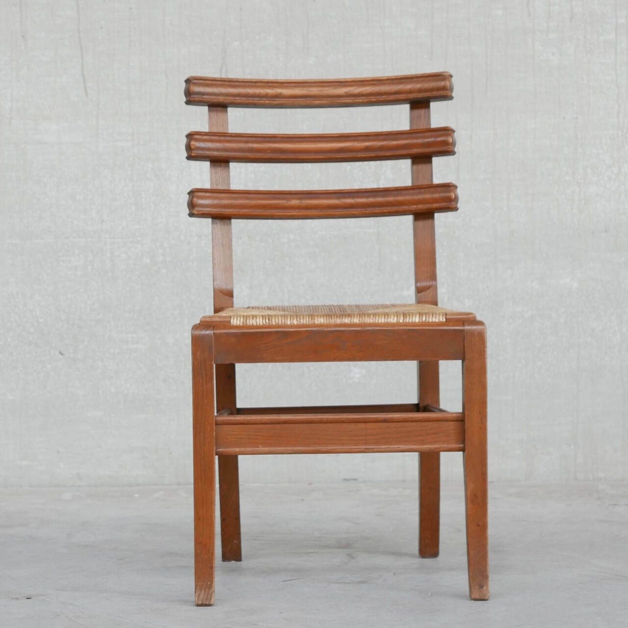 photo buy Set Of Six Mid Century French Oak Dining Chairs (6)