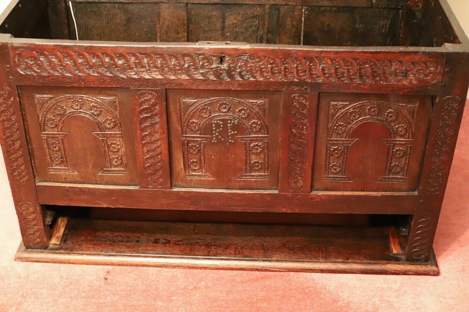 photo for sale Unique Victorian Carved Oak Mule Chest Made By Hewetson Milner And Thexton Ltd