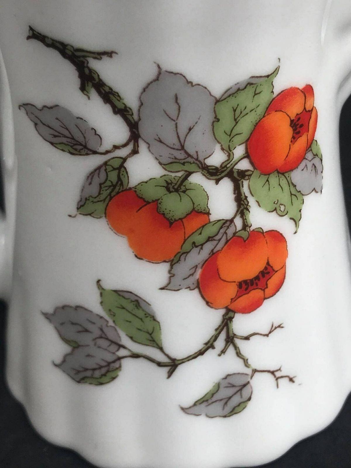 Creamer Porcelain Milk Jar Wunsiedel Bavaria 70s Wedding Gift, Mid Century, Glossy Porcelain Decor White Orange Orange Gift For Mom photo vintage