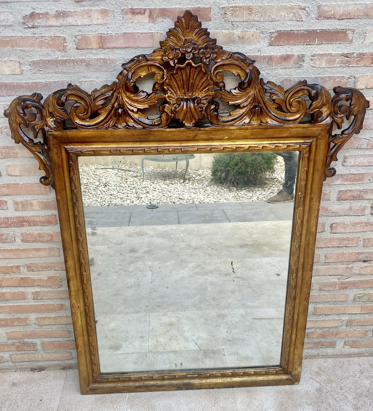 Home Decor Early 20th Century French Wood Wall Mirror photo