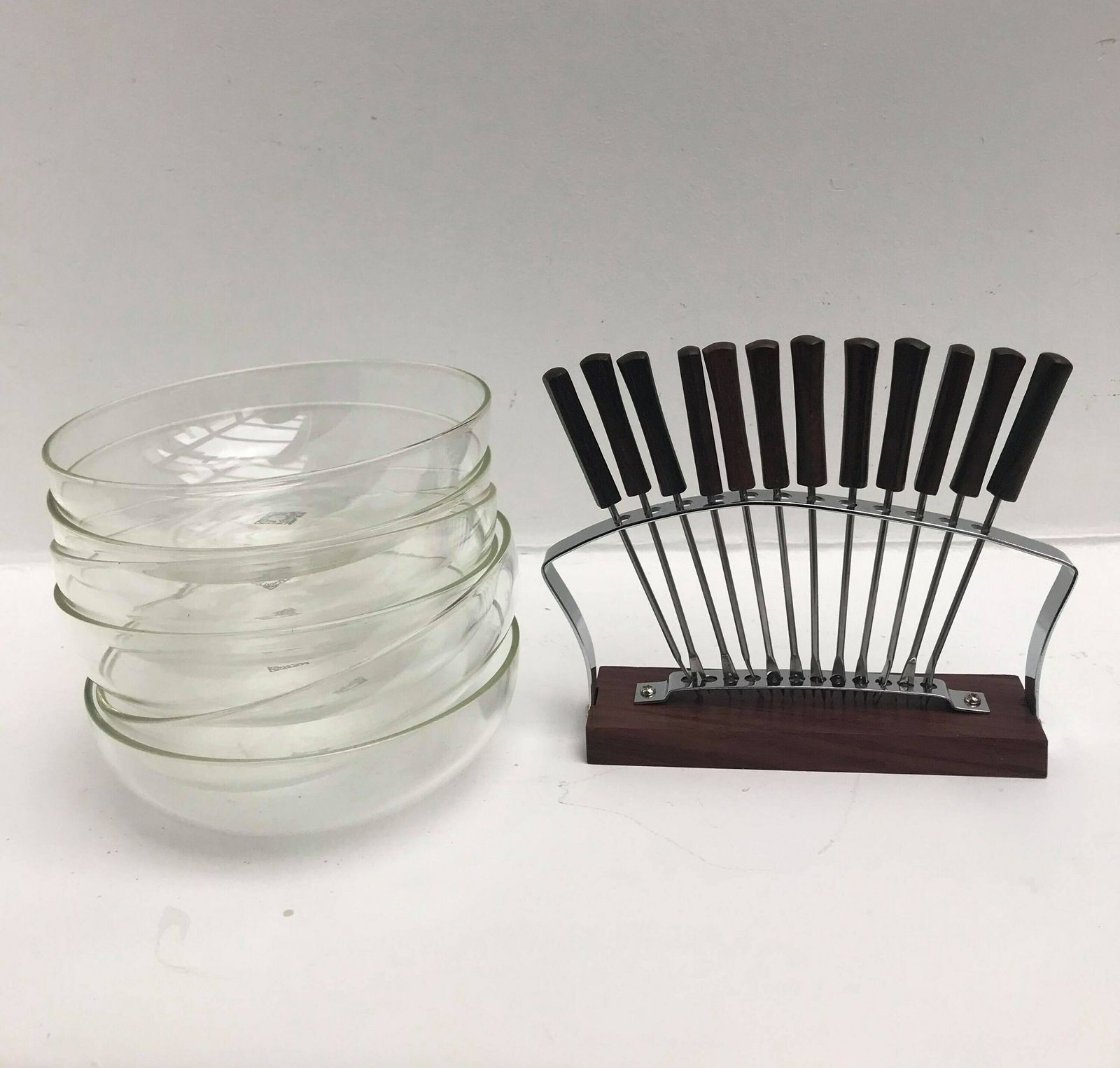 Tapas Set Plates Snack Bowls Forks Picks Party Schott And Gen Mainz Meze Set Glass Dip Spices Cream Serving Dish Gift For Family photo vintage