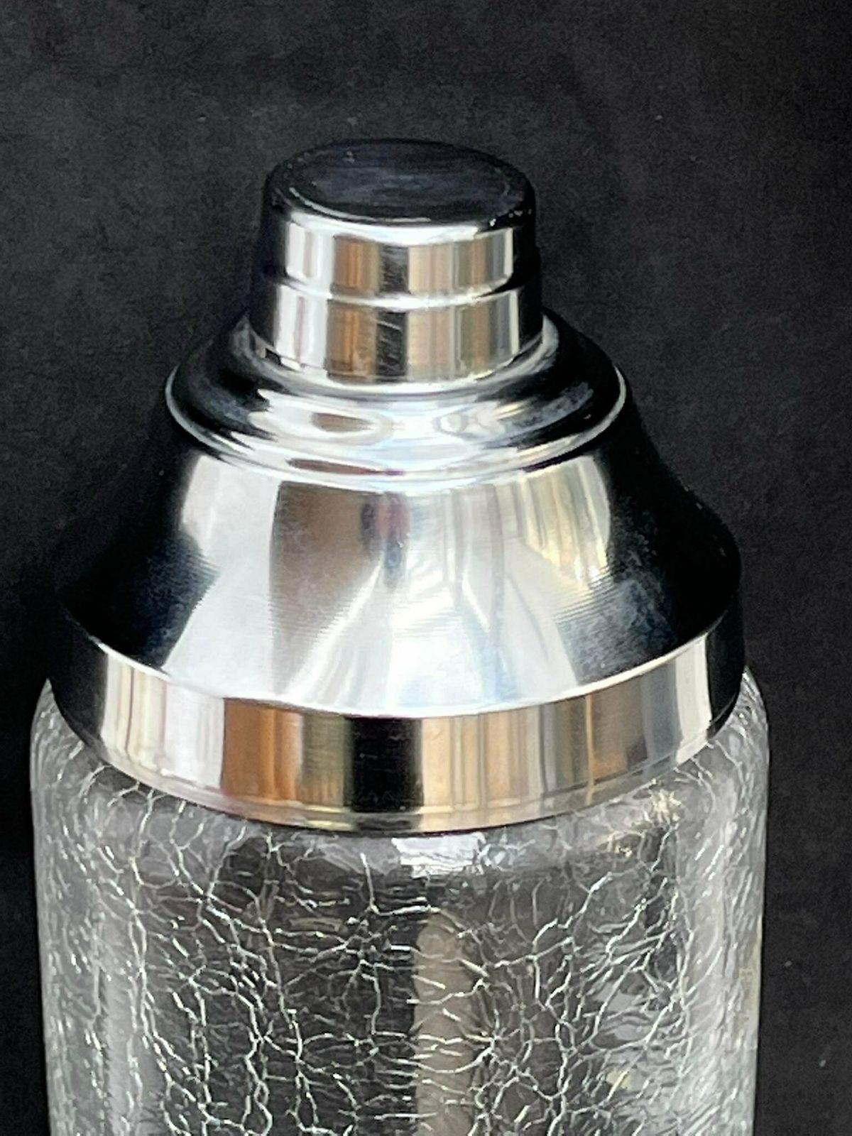photo furniture Cocktail Shaker Glass Mid Century Crackled Glass Bar Accessories, Retro Bar Martini Shaker Bar Cart Gift For Him Man Cave Decor Gift Dad