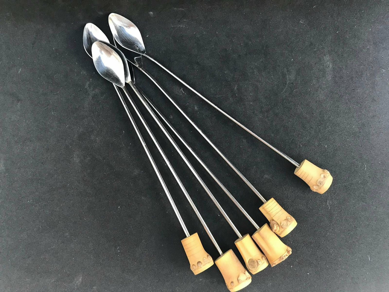 Cocktaillepels Met Bamboesteel – Ijslepels / Roerlepels – Vintage Baraccessoires – Boho Bar / Tiki Bar – Lange Koffielepels / Ijstheelepels – Bargereedschap – Bohemian Cadeau photo 144.0