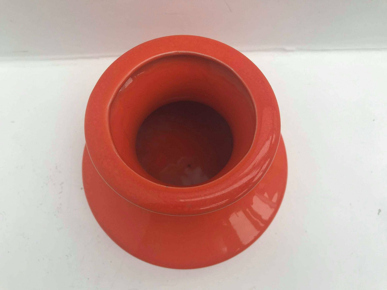 Modernist Orange Ceramic Vase West Germany Mid Century Home Decor Mcm Glazed German Pottery Gift For Him 70s Home Decor Wedding Gift photo for sale