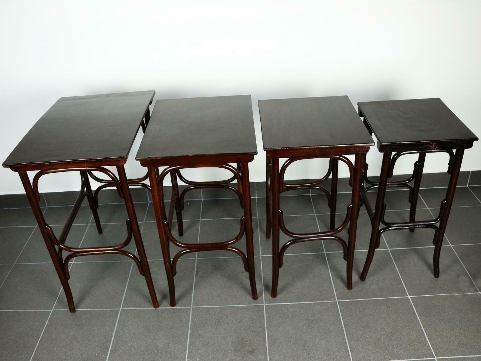 Set Of Four Art Nouveau Nesting Tables No. 10 By Thonet, Circa 1900 photo for sale
