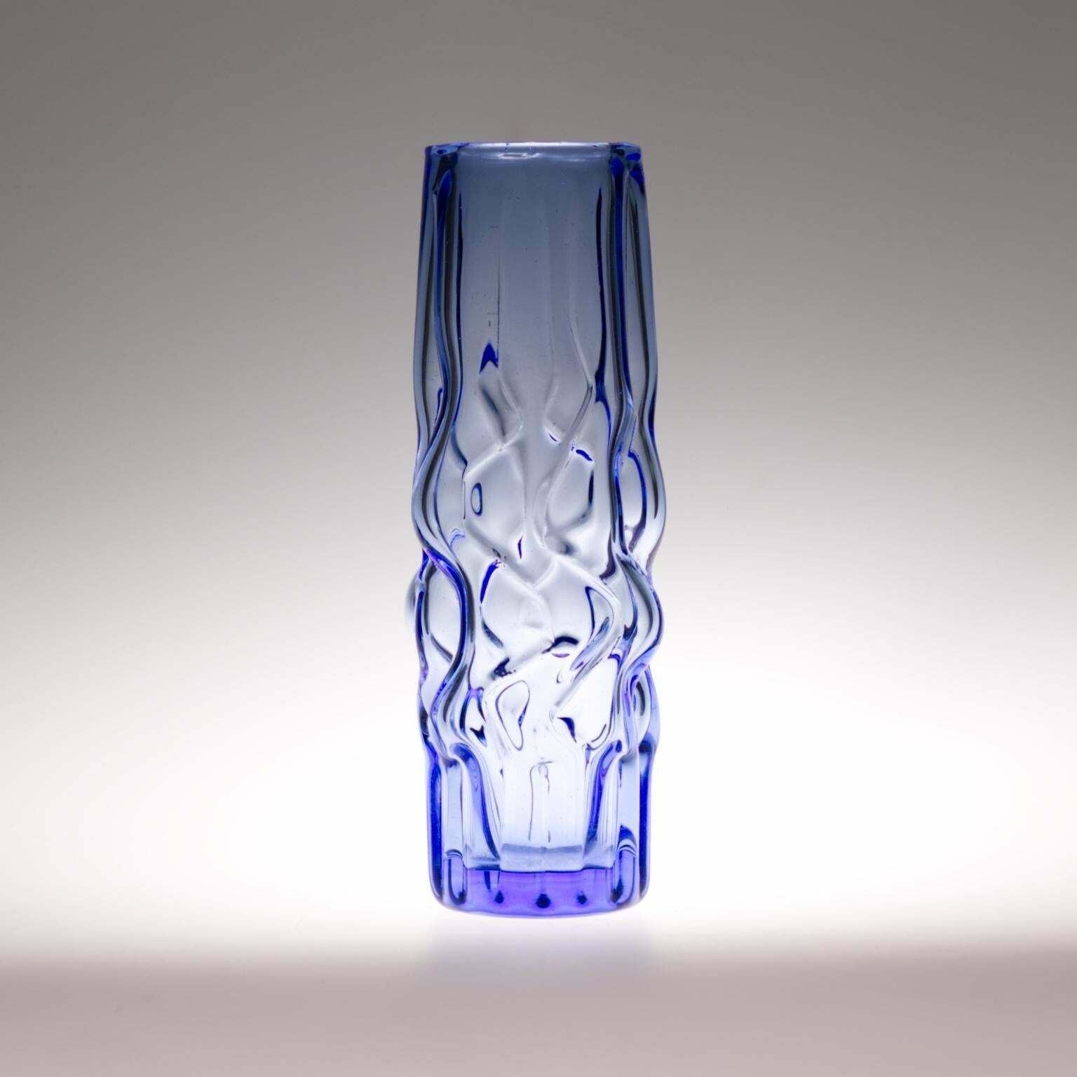 Blue Glass Vase By Pavel Hlava For Novy Bor Crystalex Czechoslovakia, 1960s photo furniture