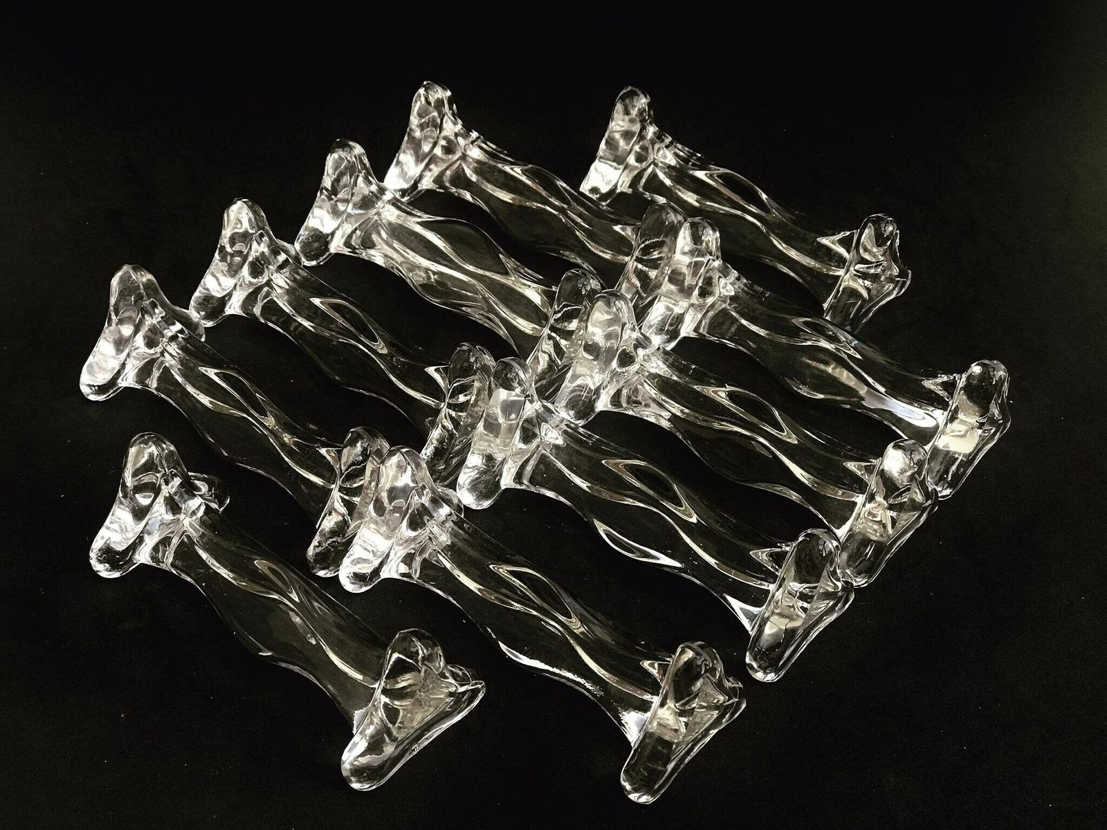 Knife Rest Set Press Glass Cutlery Rest Vintage Set Of 10 Mid Century Knife Rest Retro Table Triangle Holders Christmas Table Wedding Gift photo furniture