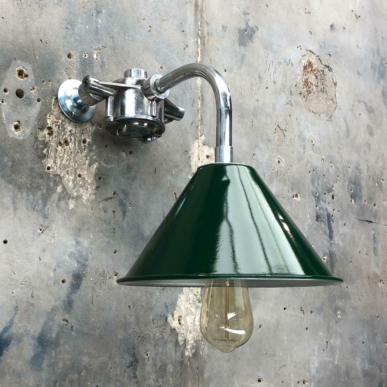photo furniture 1980s Ex British Army Lamp Shade And Galvanised Steel Short Reach Cantilever