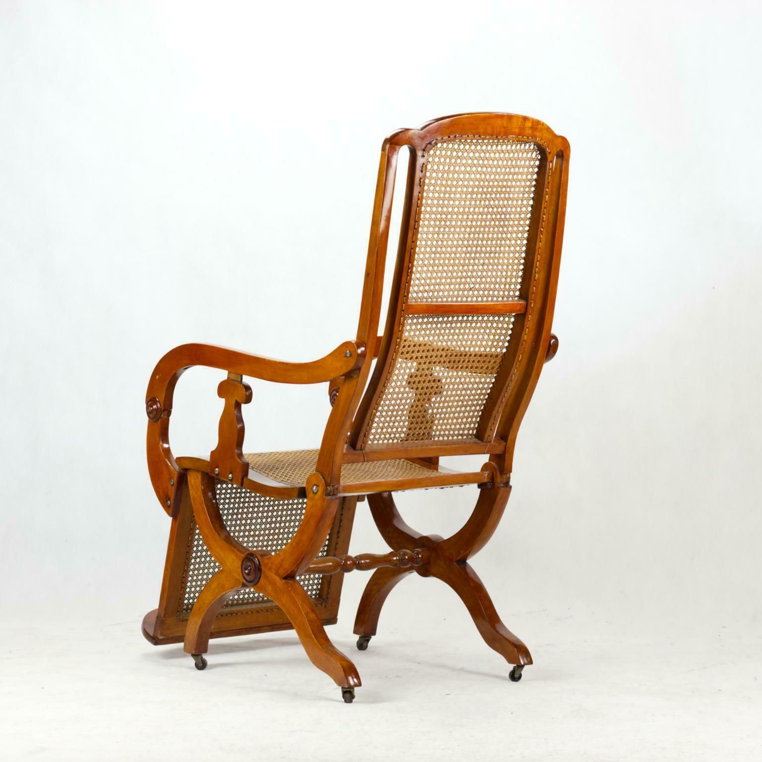 19th Century Biedermeier Reclining Cane Chair photo buy
