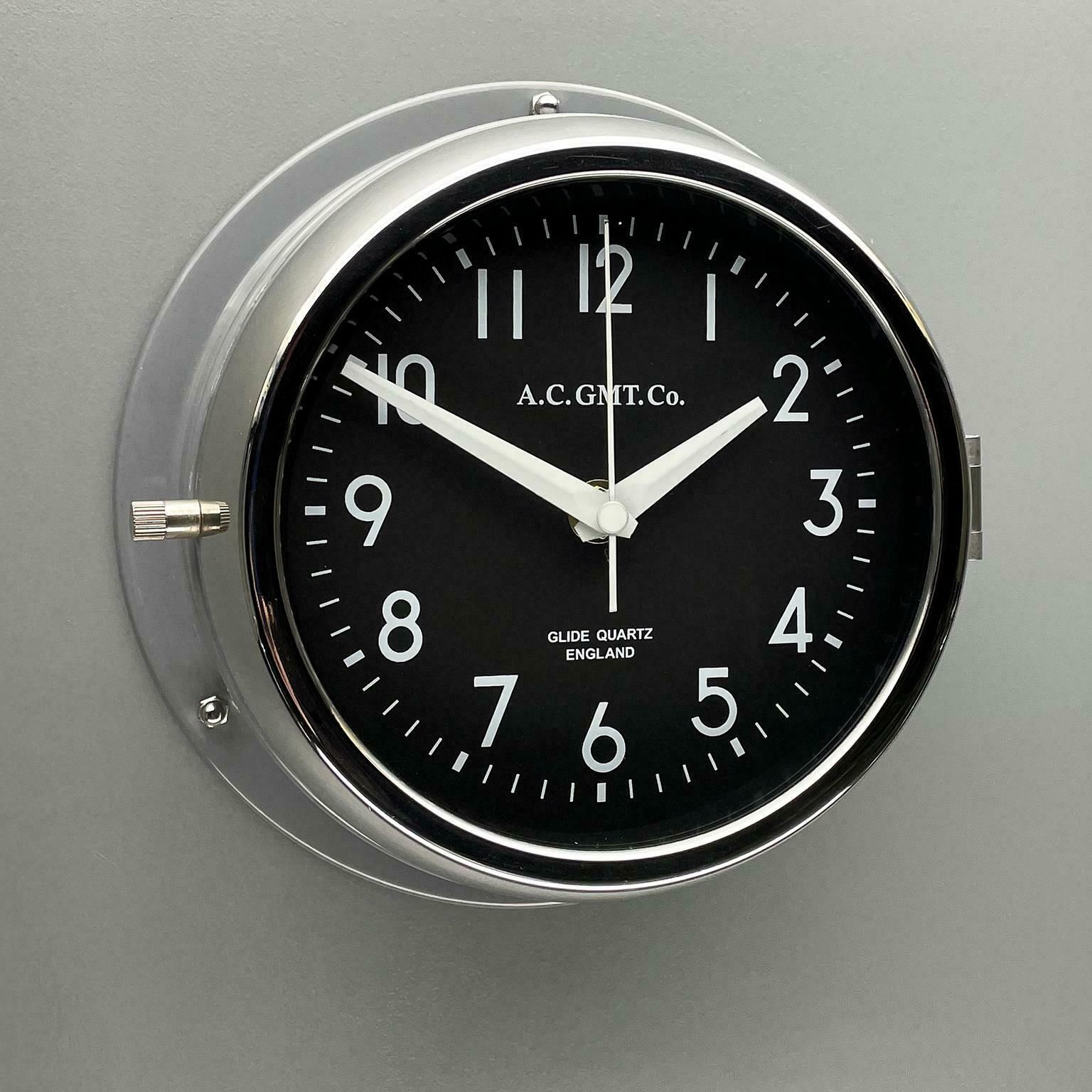 195.0 1970''S British Ultimate Grey /Monochrome Black Ac Gmt Co. Classic Wall Clock photo