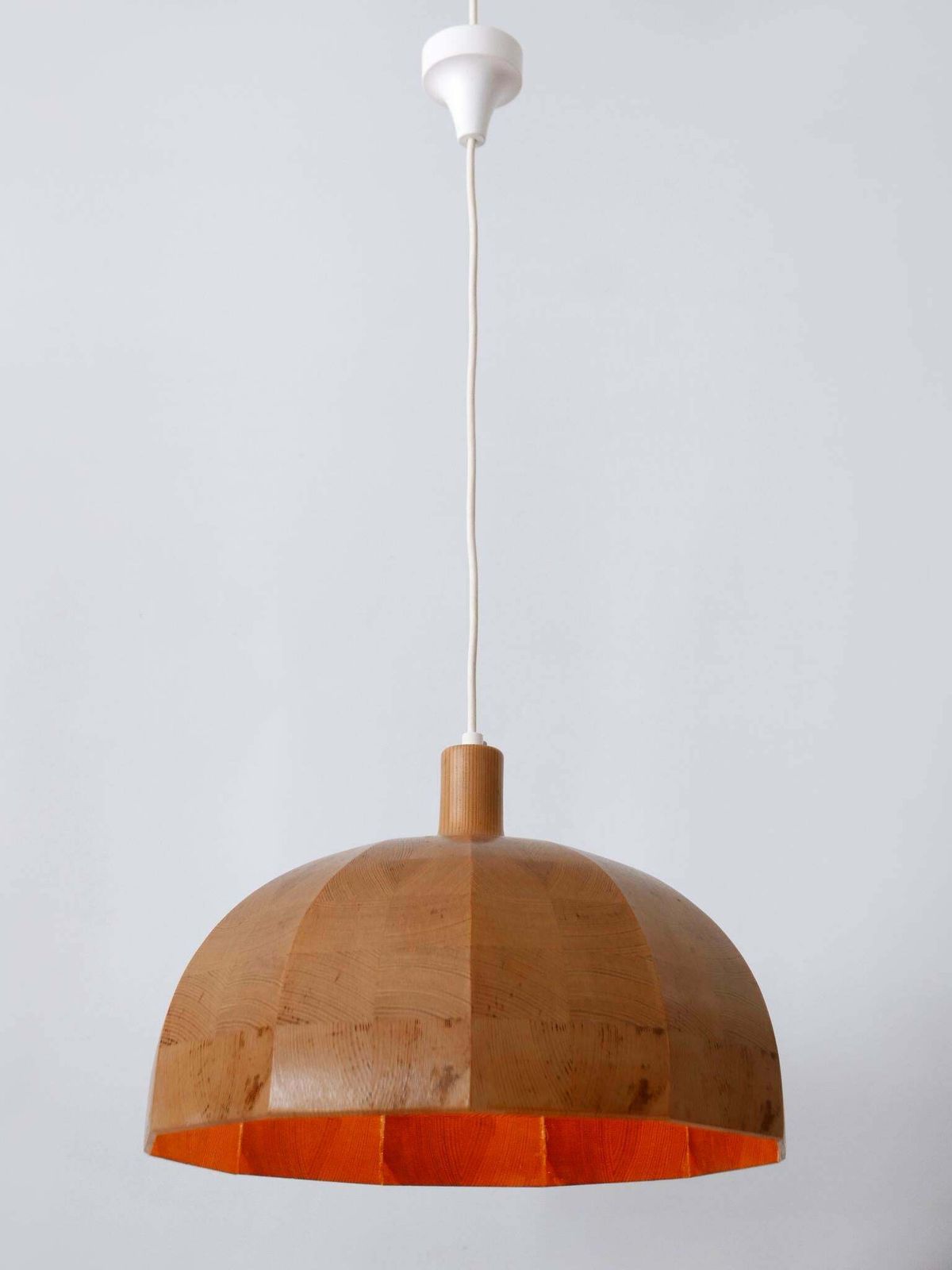 photo buy Rare Mid Century Modern Pine Wood Pendant Lamp Or Hanging Light Sweden 1960s