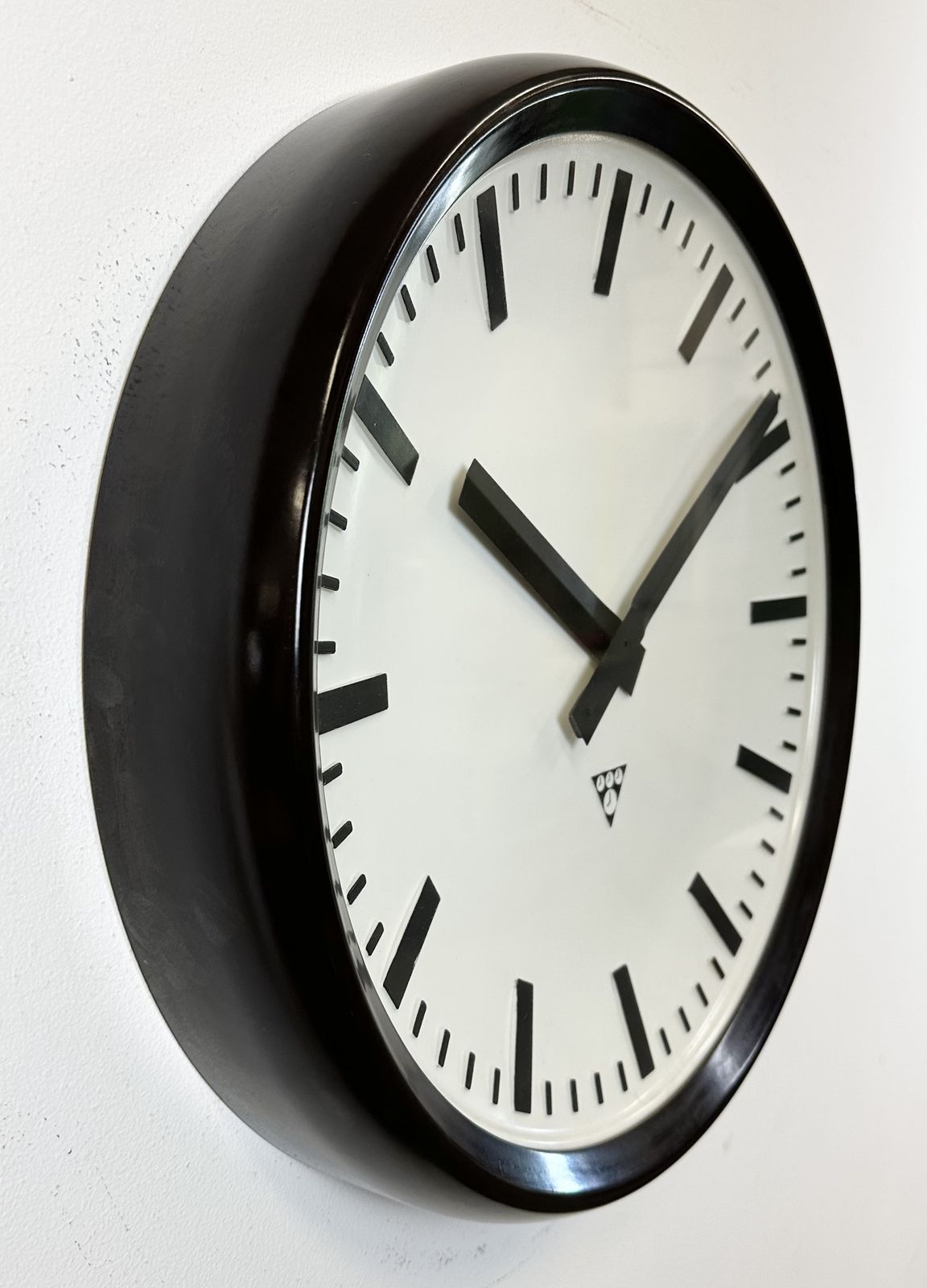 Large Industrial Bakelite Factory Wall Clock From Pragotron, 1960s photo for sale